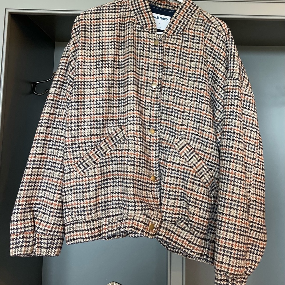 Old Navy tweed bomber jacket